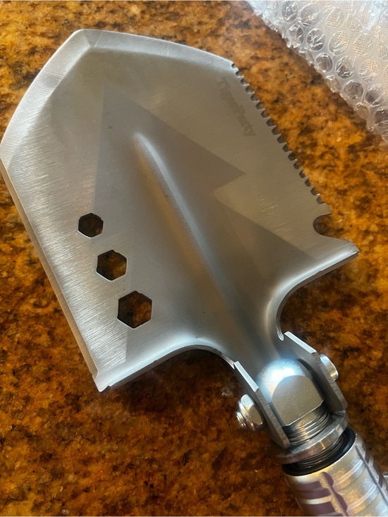 Tiger Party Other - Foldable Stainless Survival Shovel with Serrated Edge